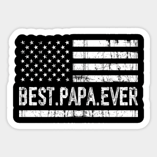 Father's Day Best Papa Ever with US American Flag Sticker